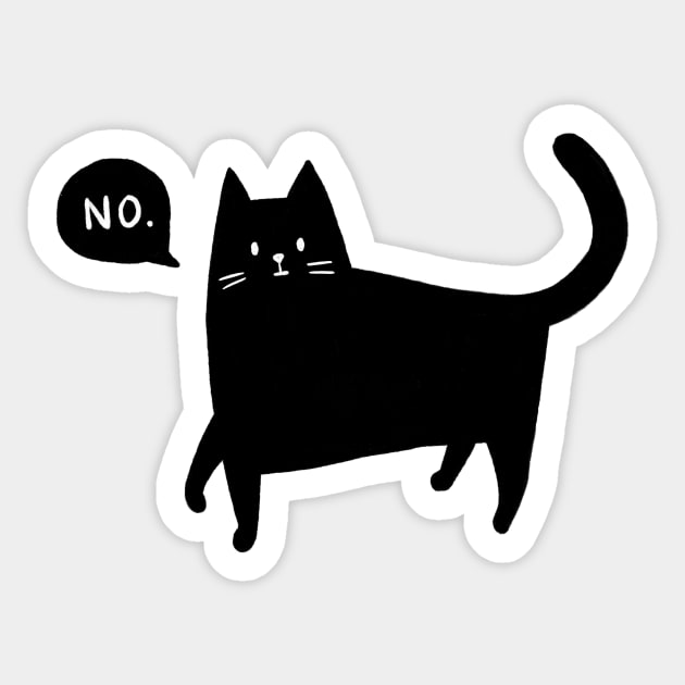 Black Cat Says No Sticker by tigerbright